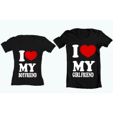 Парные футболки "Я люблю свою подругу - Я люблю своего парня"
