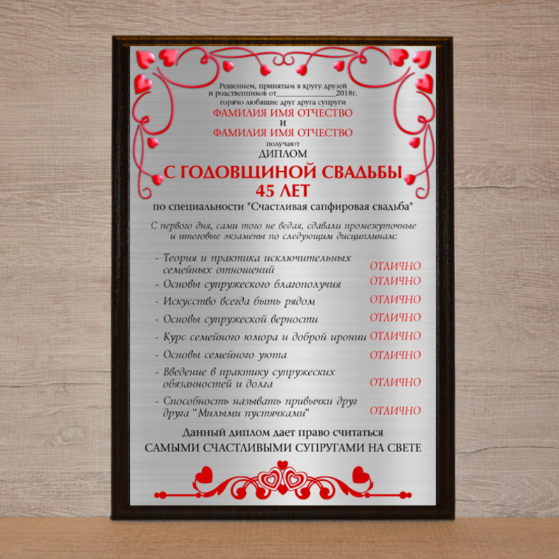 Свадебный подарок постер плакат на свадьбу молодоженам оранжевый
