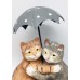 Композиция "Котики под зонтом"